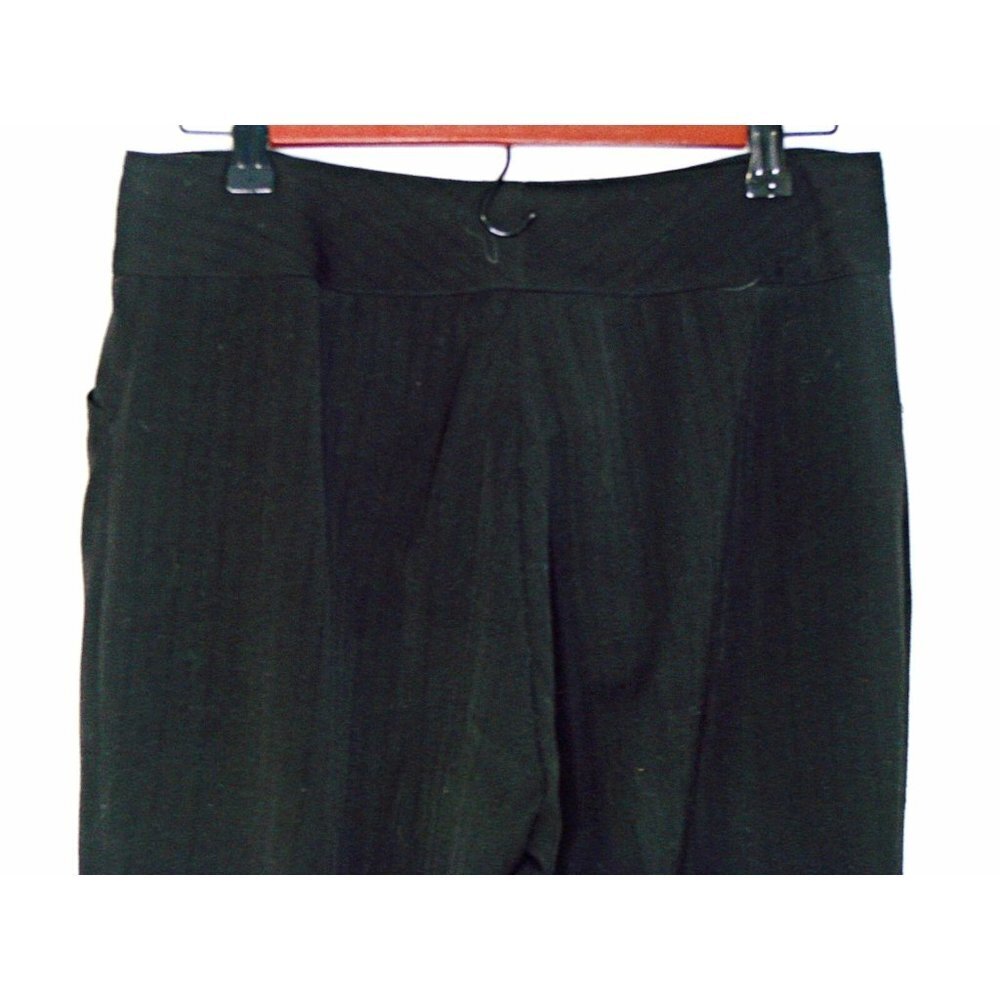 Max Studio Womens Black on Black Pin Striped Career Dress Pants Pockets Size 6